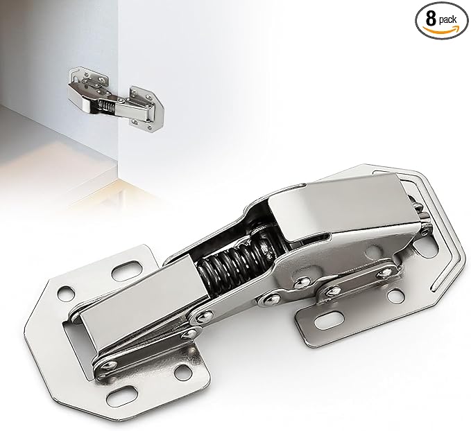 Ravinte 8 Pack Hidden Hinges Soft Close Surface Mount Kitchen Cabinet Hinges, No Pre-drilled for Kitchen Cupboard