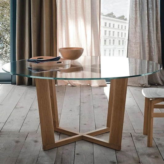 Dulles Glass 36 inch Round Glass Table Top - Tempered - 1/4" Thick Glass Surface, Safe Flat Polished, Multipurpose for Dining Table, Patio, Coffee and End Table