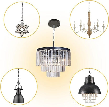 Bettomshin 3Pcs Pendant Light Kits, 8x2cm/3.15x0.79"(D*H) Black Round Retro Canopy Kit Light Plate, Iron Ceiling Light Plate Cover Mounting Hardware for Hanging Chandelier Lighting Fixtures
