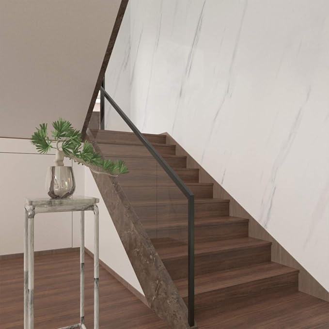 BAYYA White Marble Granite Wallpaper Peel and Stick Countertops Contact Paper Bathroom Kitchen Wall Sticker Self Adhesive Vinyl Counter Top Covers Waterproof Furniture Decorative Paper