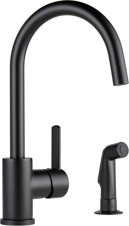 Peerless Precept Single-Handle Kitchen Sink Faucet with Side Sprayer, Matte Black P199152LF-BL