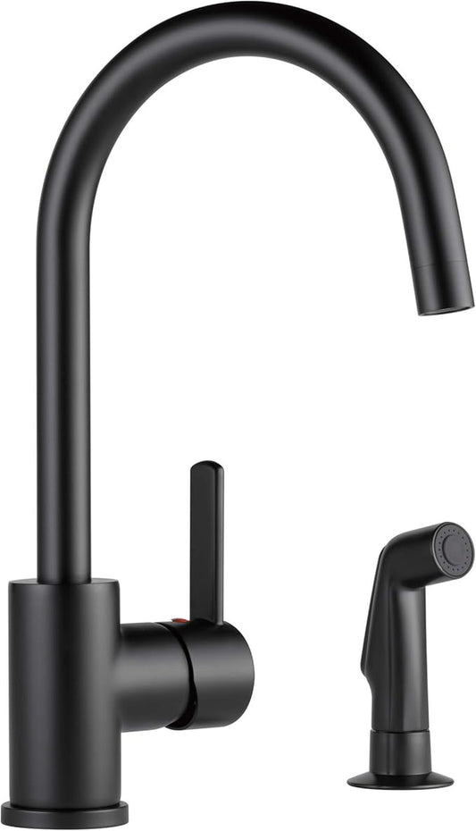 Peerless Precept Single-Handle Kitchen Sink Faucet with Side Sprayer, Matte Black P199152LF-BL