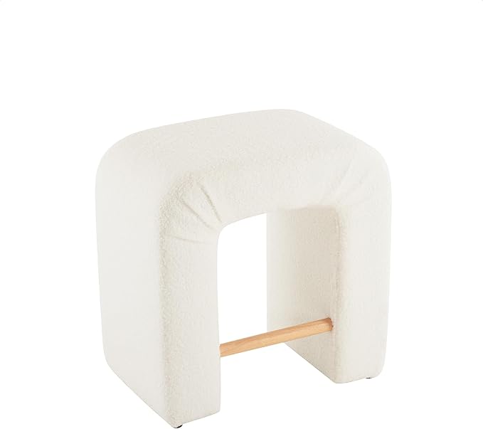 24'' Boucle Stool Set of 2,Dining Chairs for Home Kitchen Island,White