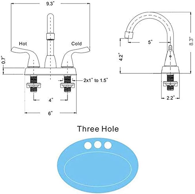 HOTIS Matte Black 4-Inch Centerset Bathroom Faucet, 2-Handle 3-Hole Sink Faucet with Pop-up Drain & Supply Lines