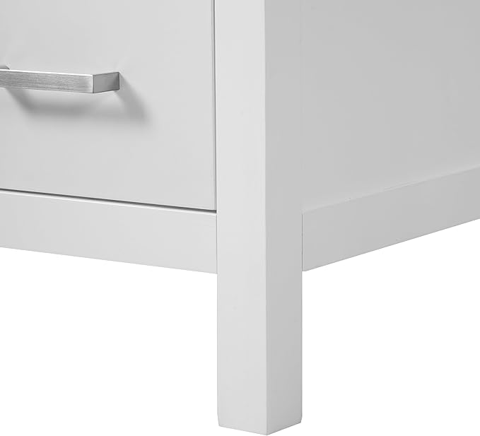 Favfurish 24" Modern Bathroom Vanity with Ceramic Sink, Freestanding Storage Cabinet w/2 Soft-Close Doors & 1 Drawer, Double-Layer Door Shelf, Solid Wood Frame for Small Bathrooms, Easy Assembly,White