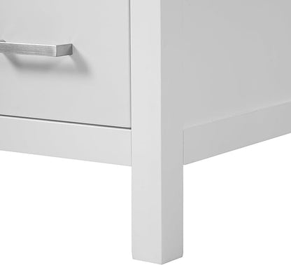Favfurish 24" Modern Bathroom Vanity with Ceramic Sink, Freestanding Storage Cabinet w/2 Soft-Close Doors & 1 Drawer, Double-Layer Door Shelf, Solid Wood Frame for Small Bathrooms, Easy Assembly,White