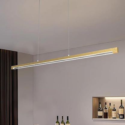 2-Pack 40W Gold Linear Pendant Light Aluminum, 54" CCT 3000K-6000K Dimmable Kitchen Island Lighting with Remote App Control, Adjustable LED Lights, Dining Room Chandelier for Home Office