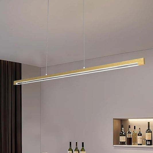 2-Pack 40W Gold Linear Pendant Light Aluminum, 54" CCT 3000K-6000K Dimmable Kitchen Island Lighting with Remote App Control, Adjustable LED Lights, Dining Room Chandelier for Home Office