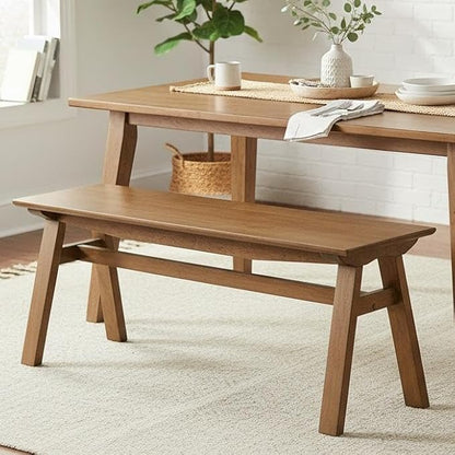 LukeAlon Solid Wood Dining Chairs, Rustic Farmhouse Kitchen Chairs 18" Seat Height, Heavy Duty Log Legs, Natural Wood Stools for Table, Hallway Kitchen Living Room, Walnut