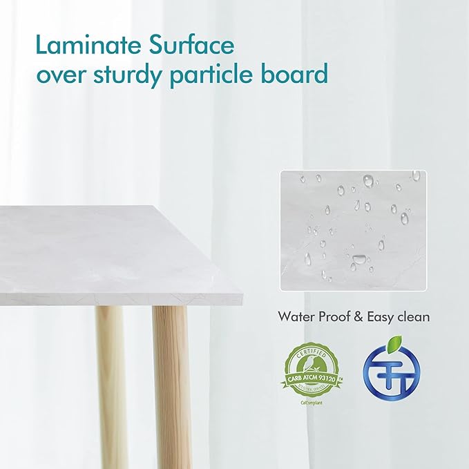 Kaboon 60x20 inches Tabletop, Solid One-Piece Desktop for Sit Stand Desk, Double Desks, L Desk DIY,Wood Countertop Home or Commercial Use,1 inch Thick, White Rock, 20" D x 59.1" W