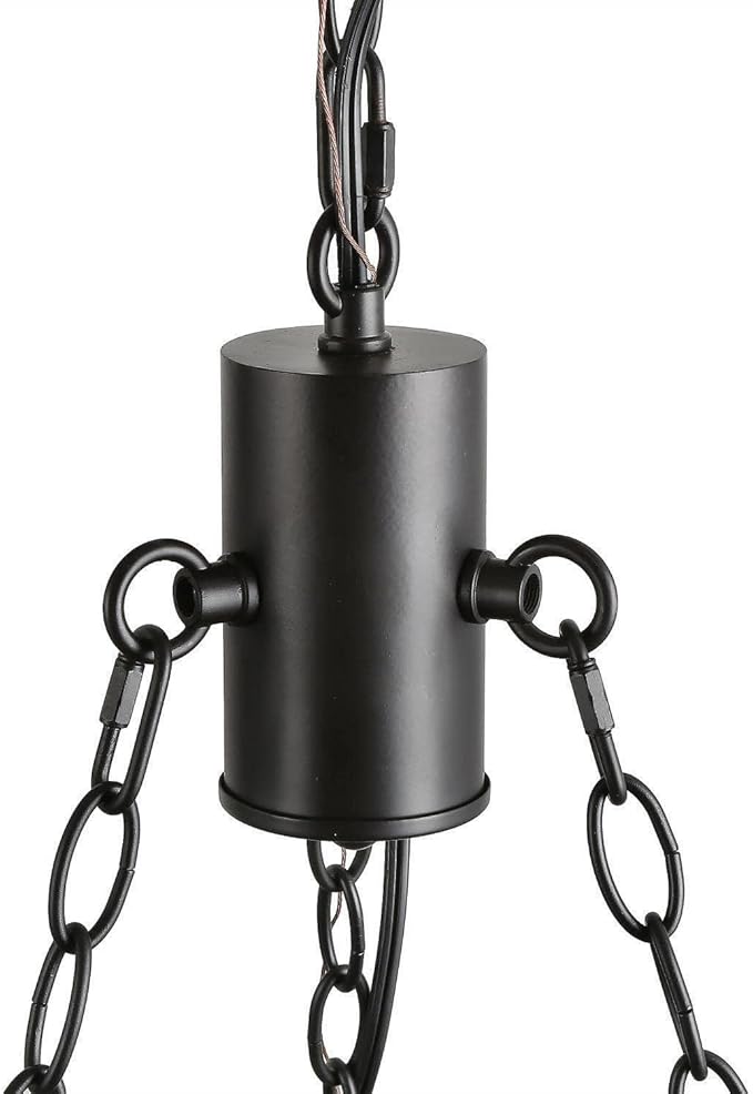 LNC 20.5" Farmhouse Chandeliers Rustic Round Wagon Wheel 6-Light Fixture for Dining & Living Room, Bedroom and Foyer