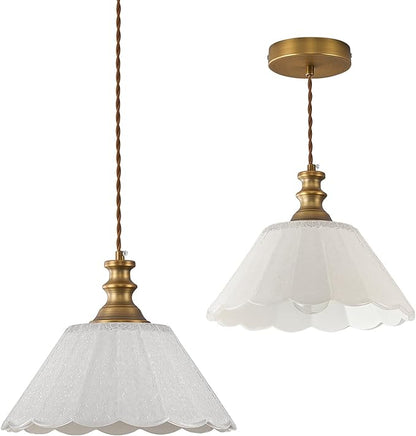 This Kitchen Island Pendant Light Features a Solid Brass Body paired with a high-Transparency Glass Shade