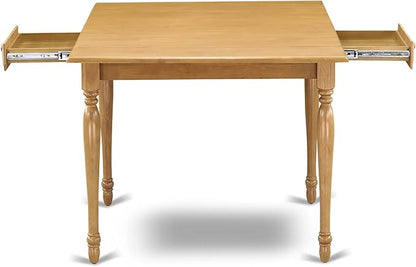 East West Furniture MZT-Oak-T Monza Modern Kitchen Table - a Rectangle Dining Table Top with Dropleaf & Stylish Legs, 36x54 Inch, Oak