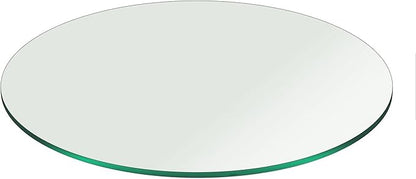 24" Inch Round Glass Table Top 3/8" Thick Pencil Polish Edge Tempered by Fab Glass and Mirror