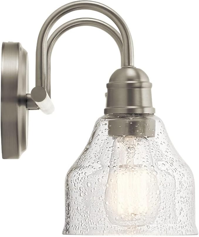 Kichler 2-Light Bathroom Vanity Light Fixture with Satin Etched Glass, Traditional Style Bath Light in Tannery Bronze for Over Mirror (12.25" x 8" x 8"), 5336TZS