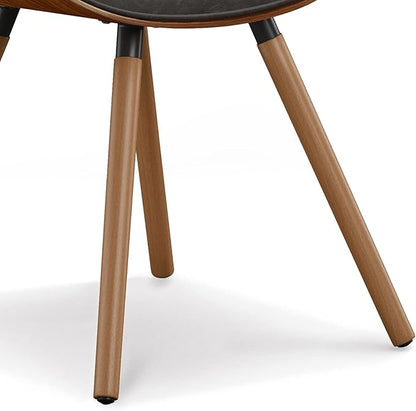 SIMPLIHOME Marana Dining Chairs - Upholstered Bentwood Back and Vegan Leather Kitchen Chair in Distressed Brown, Mid-Century Modern Dining Room Seating with Contoured Seat and Beech Wood Base