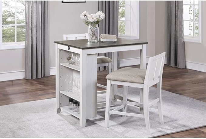 Counter Height Dining Set with Table and 2 Chairs for Kitchen Island Use