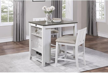 Counter Height Dining Set with Table and 2 Chairs for Kitchen Island Use