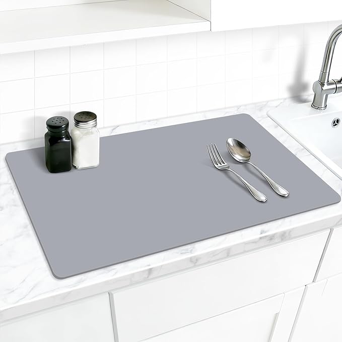 AECHY Silicone Mats for Kitchen Counter 27.5 x 16.5 Inch, 2mm Thick – Multipurpose Silicone Mat Thick Heat Resistant Mat Shipped Rolled Up Kitchen Counter Mat Nonslip Silicone Mats, Dark Gray