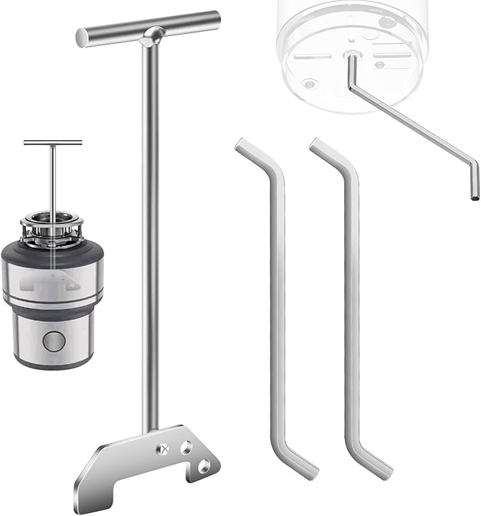 Garbage Disposer Unjamming Wrench & Garbage Disposal Wrench Tool, for InSinkErator/Moen Garbage Disposal Used To Un-Jam/Food Garbage Disposal And Dislodge Jams or Clutter From Above The Sink, Silver