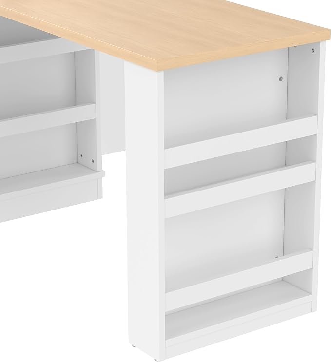 Kitchen Islands with Extendable Dining Table, Extendable Island Console with Drawers, Double-Door Cabinet and Open Shelving, Saving Space Island Table for Dining Room, White