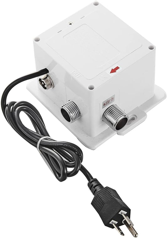 Automatic Sensor Control Box Dual Powered for Bathroom Sink Faucet Touchless Temperature Commercial Deck Mount Solid Brass Motion Activated Bath Tub Lavatory Basin Vanity Faucet Mixer Tap Touch-Free