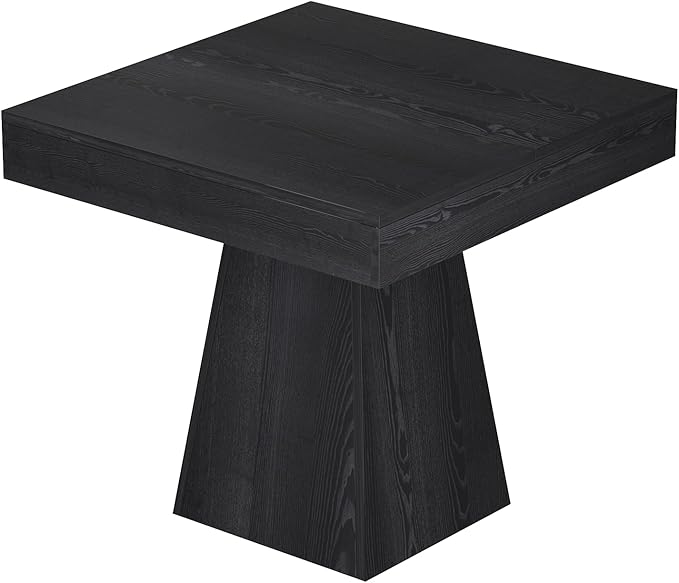 Square Dining Table, Farmhouse Style Eating Table for 2-4 People, 31.5-inch Kitchen Table with Sturdy Pedestal Base, Wooden Dinner Table for Dining Room, Living Room, Black