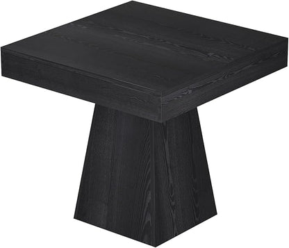 Square Dining Table, Farmhouse Style Eating Table for 2-4 People, 31.5-inch Kitchen Table with Sturdy Pedestal Base, Wooden Dinner Table for Dining Room, Living Room, Black