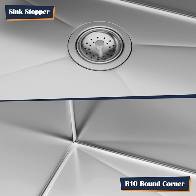 30 Inch Undermount Kitchen Sink - 30x19x9 Kitchen Sinks with Brushed, 18 Gauge 304 Stainless Steel Includes Drain Strainer, Deep Single Bowl Handmade Basin