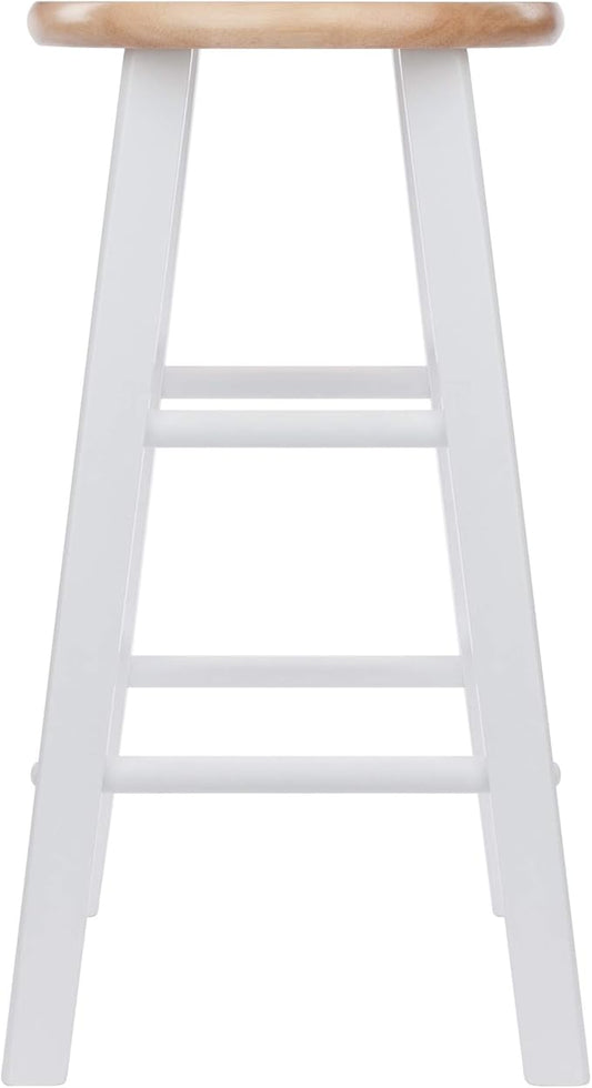 Winsome Element Counter Stools, Natural & White, 24", 2 Piece Set