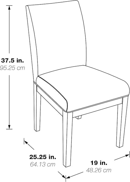 OSP Home Furnishings Dakota Upholstered Parsons Dining Chair with Espresso Finish Wood Legs, Avignon Sky