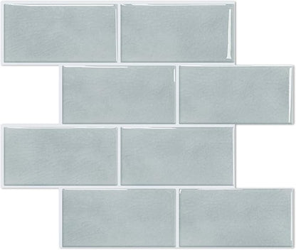 STICKGOO 10-Sheet Subway Tile Peel and Stick Backsplash, Self Adhesive Vinyl Wall Tiles, Stick on Backsplash for Kitchen and Bathroom(Thicker Design)