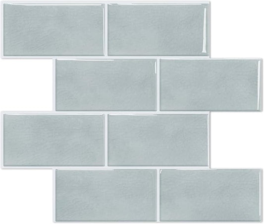 STICKGOO 10-Sheet Subway Tile Peel and Stick Backsplash, Self Adhesive Vinyl Wall Tiles, Stick on Backsplash for Kitchen and Bathroom(Thicker Design)