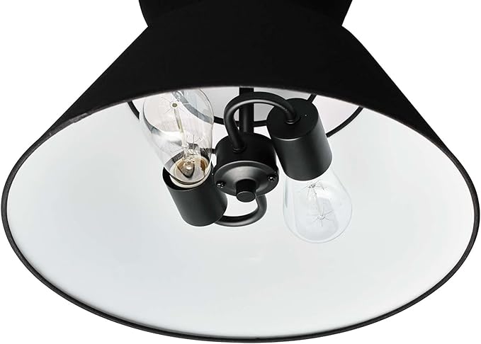 GLOBE Electric 65778 Madison 2-Light Chandelier, Black Fabric Shade, Bulb Not Included