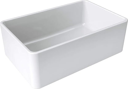 Fine fixtures Sutton Fireclay sink, 30" Apron Front Farmhouse Kitchen Sink. Solid (Not Hollow)