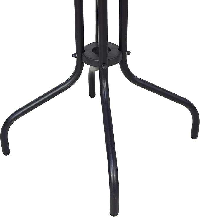 BTEXPERT Set of 2, Indoor Outdoor 28" Square Tempered Glass Metal Restaurant Table Brown Rattan Trim