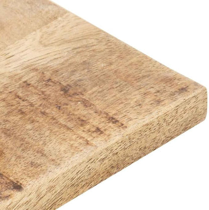 Solid Mango Wood Table Top 35.4 x 27.6 in, Rustic Butchers Block Style, Polished Surface, Indoor/Outdoor Dining Desk Slab for Kitchen café Small Apartment