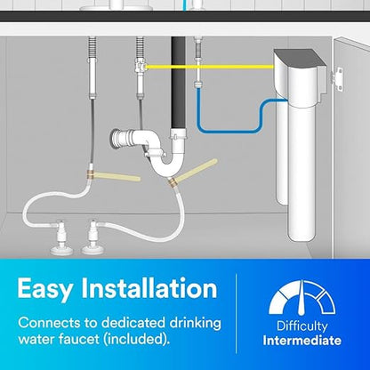 3M Aqua-Pure DWS1000 Under Sink Water Filter System, Removes Lead, Microplastics, Asbestos, Mercury, Particulates, Contaminants, VOC's