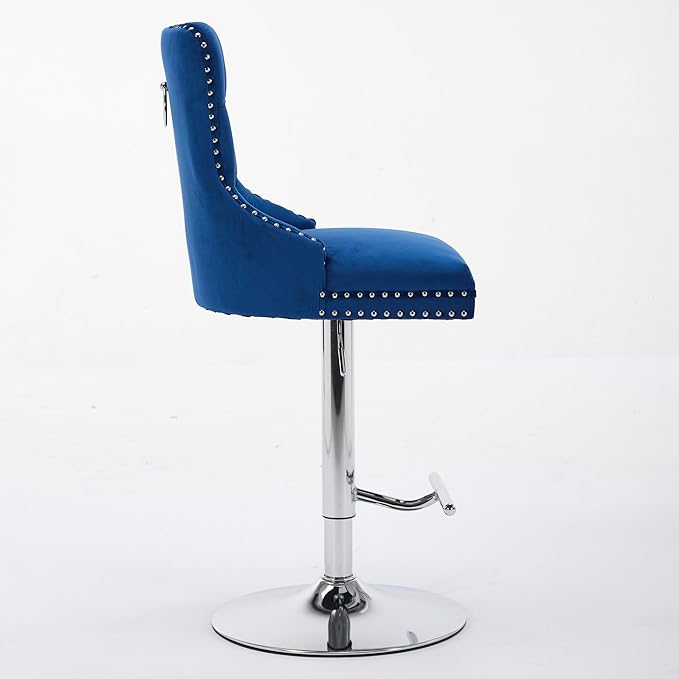 Modern Dining Chair Mid-Century Kitchen Table and Chairs with Sturdy Stable Base, Easy Assembly Luxury Furniture for Dining Room, Home Pub and Kitchen Island,Blue-Foam-setof2