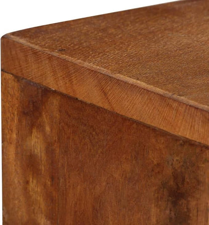 Brown Solid Reclaimed Wood Sideboard, 43.3 x 11.8 x 29.5 in, Rustic Buffet Cabinet with 3 Doors, Durable Storage for Living Room, Dining Area Kitchen Furniture