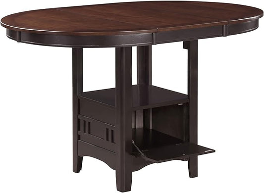 Extension Counter Dining Table Extendable Kitchen Dining Table with Sturdy Elegant Base Modern Classic Versatile Table Practical(Black)