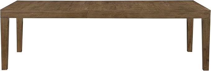 Lexicon 84-102 Inch Extendable Dining Table for 4-8 People, Large Rectangle Wooden Kitchen Table with Self-Storing Extension Leaf Space Saving, for Dining Room, Living Room, Home Office, Brown