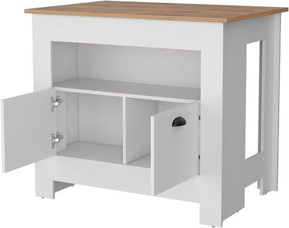 GOWE White 2-Door Kitchen Island