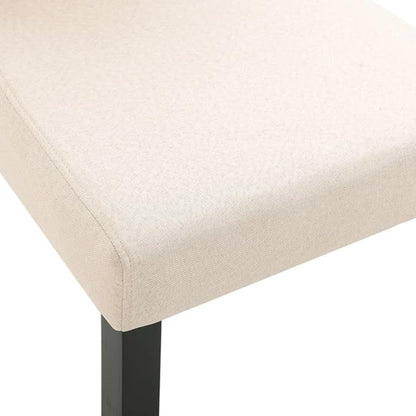 Set of 4 Cream Dining Chairs, 18.1" Leg Rubberwood & Soft Fabric, Compact 15.7" Seat, Modern Farmhouse Side Chairs for Dining Room Kitchen Living Room