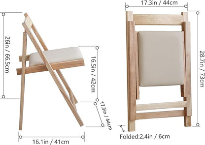 COMUHOME Folding Dining Chairs with Padded Seat Lightweight sillas para Fiestas,2 Pack Folding Chair for Dinner,Party Wedding,Picnic Event, 196LB Weight Capacity(Wood)