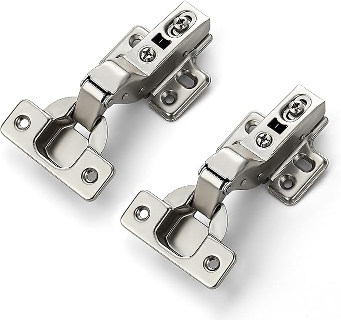 Ravinte 4 Pack 2 Pairs European Kitchen Cabinet Hinges Soft Close Insert Cabinet Door Hinges Heavy-Duty Frameless Adjustable Concealed Cabinet Cup Hinge