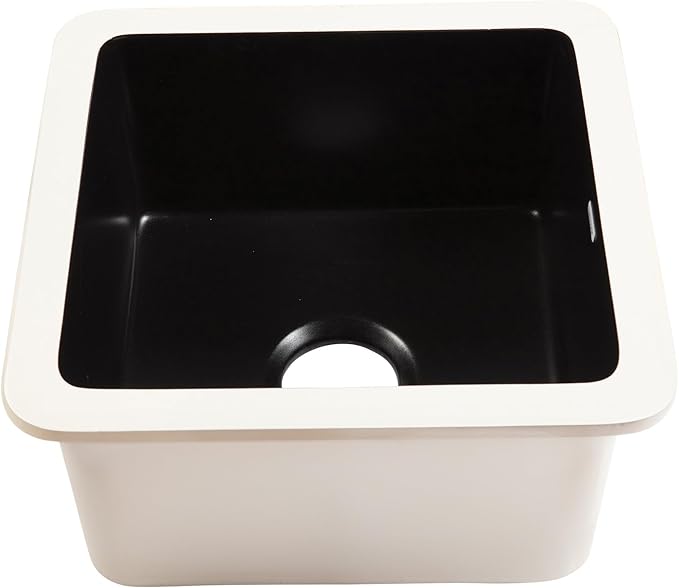 Sinkology Eden Fireclay Undermount Kitchen Sink, Undermount Installation, Surefire Finish (Matte Black, 18")