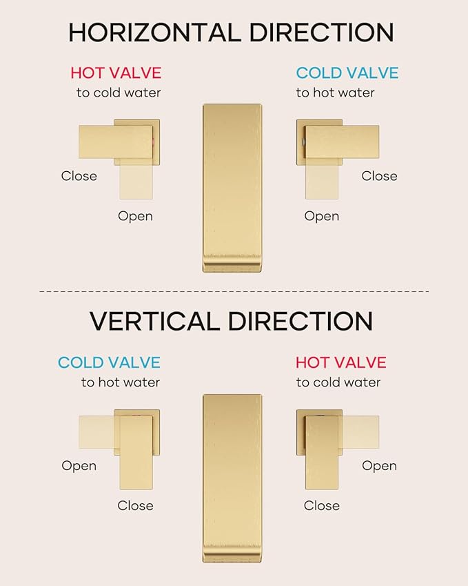 AVSIILE Waterfall Bathroom Faucet 3 Hole, Brushed Gold 8 Inch Widespread Modern 3 Piece Bathroom Sink Faucets & Parts, Touch On Lavatory Faucet for Bathroom Vanity
