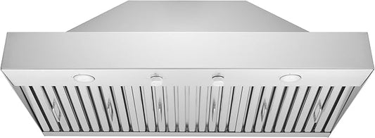 Hauslane Range Hood Insert 36 inch,Stainless Steel Built-In Range Hood with 3-SPEED Dual Control Knobs,Dishwasher-safe baffle filters,GU10 LED bulbs,6" Round Duct for Vented or Ductless