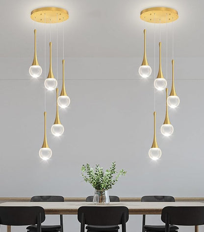 Crystal Chandelier for Dining Room Glam 5 Light Cluster Crystal Pendant Light Dimmable LED Chandeliers for Kitchen Island Living Room Gold